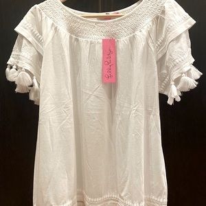 Lilly Pulitzer Nailah Top in White Size Medium